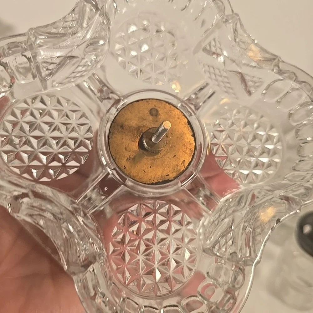Salt & Pepper Shakers by Elson Glass Co Clear Blown Molded Caster Set 1800s Read